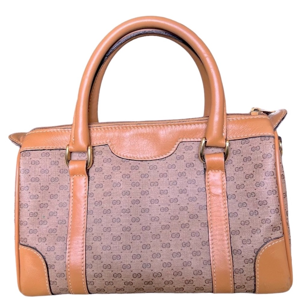 Gucci • Authentic Vintage Micro Monogram GG Leather Boston Bag Handbag - Picture 2 of 11